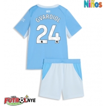 Camiseta Manchester City Josko Gvardiol #24 Primera Equipación para niños 2026-27 manga corta (+ pantalones cortos)